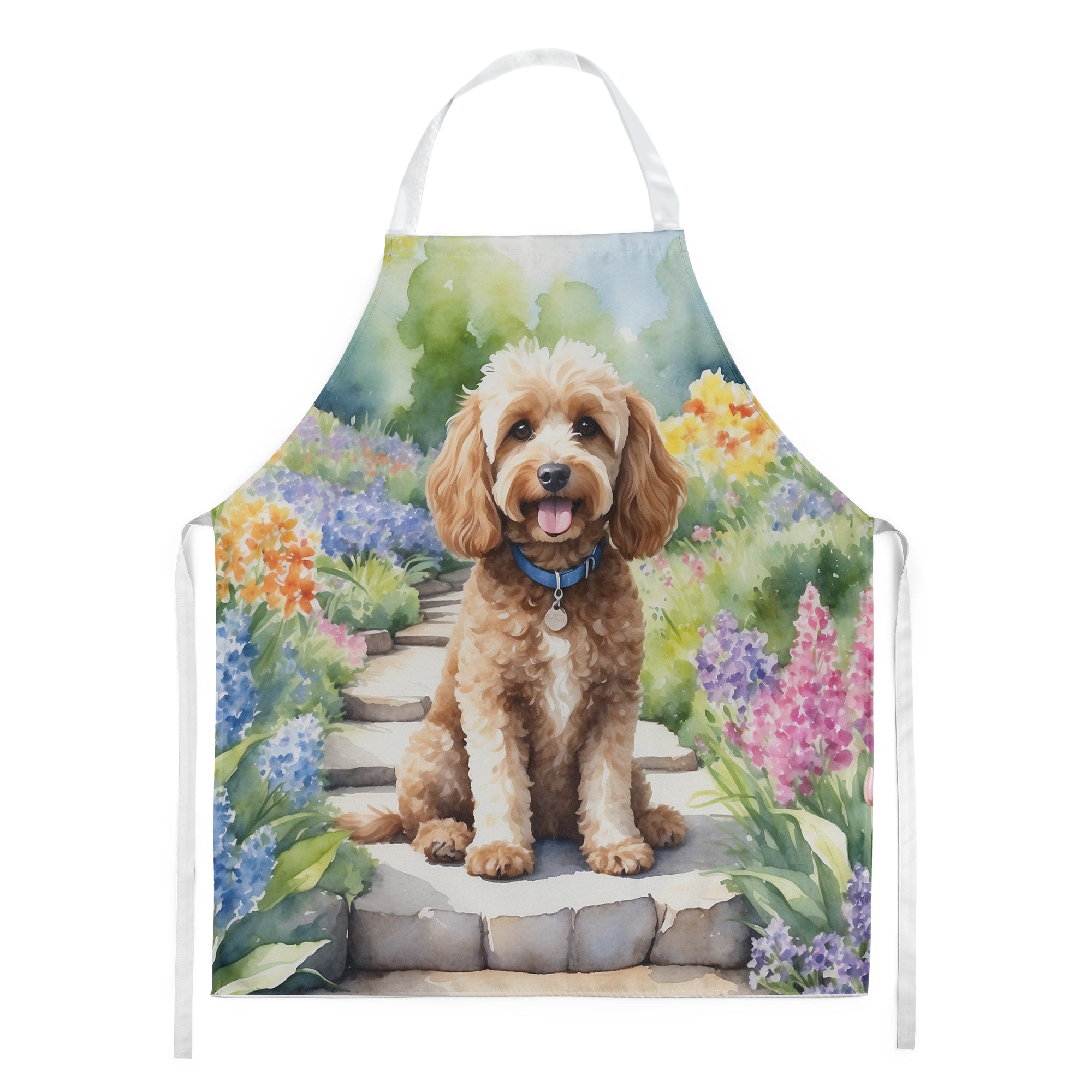 Cockapoo Spring Path Apron – Artist-Designed Kitchen, BBQ & Craft Apro