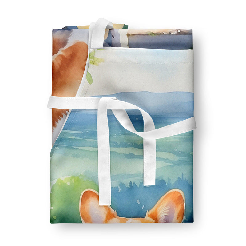 Corgi Spring Path Apron – Artist-Designed Kitchen, BBQ & Craft Apron