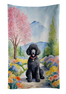Black Poodle Spring Path Kitchen Towel