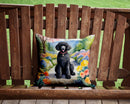 Black Poodle Spring Path Throw Pillow - 14x14 Decorative Pillow – Art for Your Home & Patio
