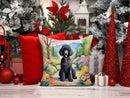 Black Poodle Spring Path Throw Pillow - 14x14 Decorative Pillow – Art for Your Home & Patio