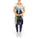 Black Poodle Spring Path Apron – Artist-Designed Kitchen, BBQ & Craft Apron