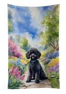 Black Poodle Spring Path Kitchen Towel
