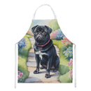 Black Pug Spring Path Apron – Artist-Designed Kitchen, BBQ & Craft Apron