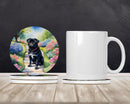 Black Pug Spring Path Large Sandstone Coasters Pack of 4