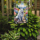 Samoyed Spring Path Garden Flag  – Dog-Themed Floral Outdoor Decor