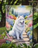 Samoyed Spring Path Garden Flag  – Dog-Themed Floral Outdoor Decor
