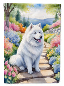 Samoyed Spring Path Garden Flag  – Dog-Themed Floral Outdoor Decor