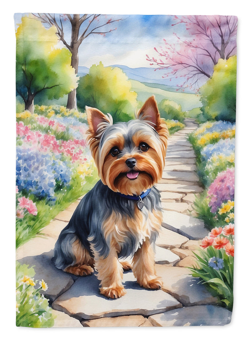 Yorkshire Terrier Spring Path House Flag