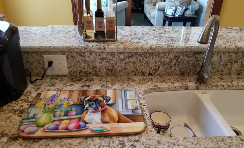 Decorating Easter Boxer Dish Drying Mat