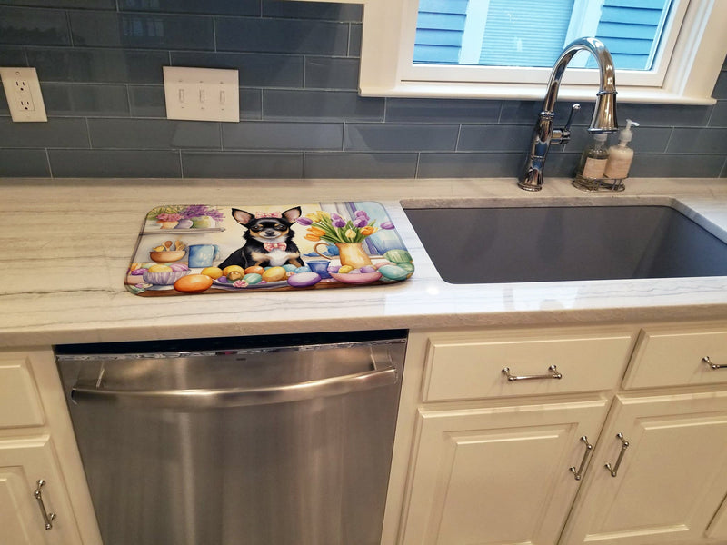 Decorating Easter Chihuahua Dish Drying Mat