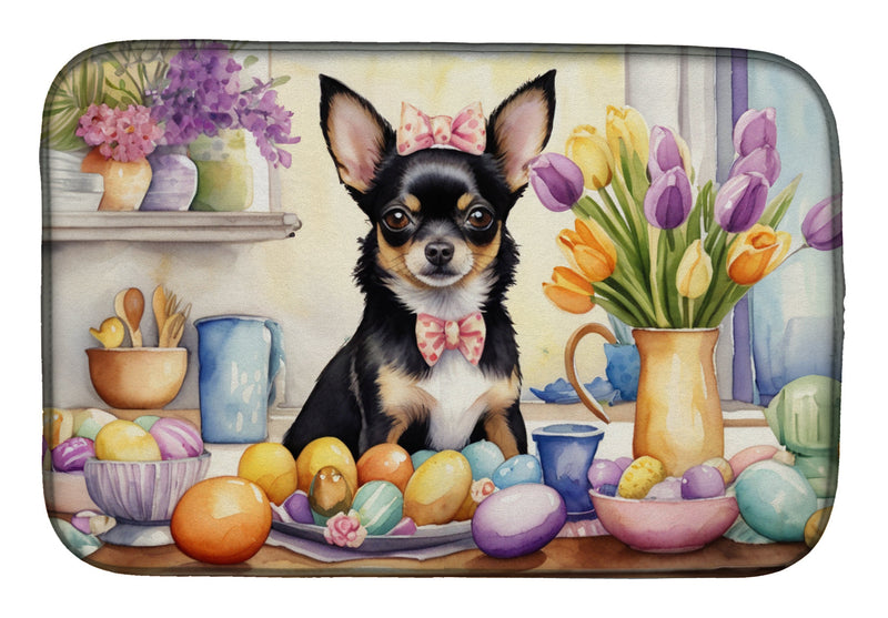Decorating Easter Chihuahua Dish Drying Mat