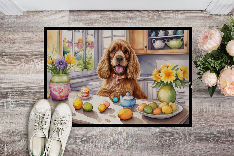 Decorating Easter Cocker Spaniel Doormat-24x36 Indoor / Outdoor Rug | Made in USA