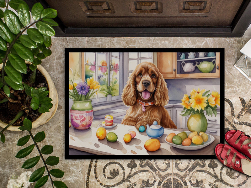 Decorating Easter Cocker Spaniel Doormat-24x36 Indoor / Outdoor Rug | Made in USA
