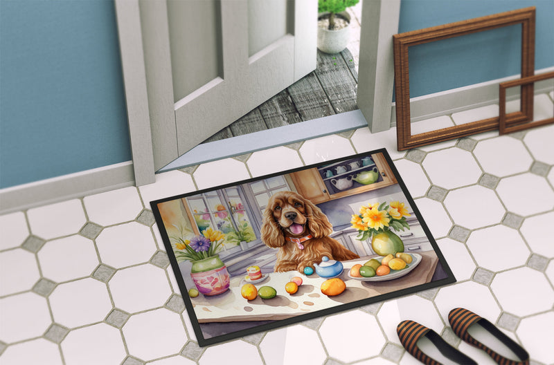 Decorating Easter Cocker Spaniel Doormat-24x36 Indoor / Outdoor Rug | Made in USA
