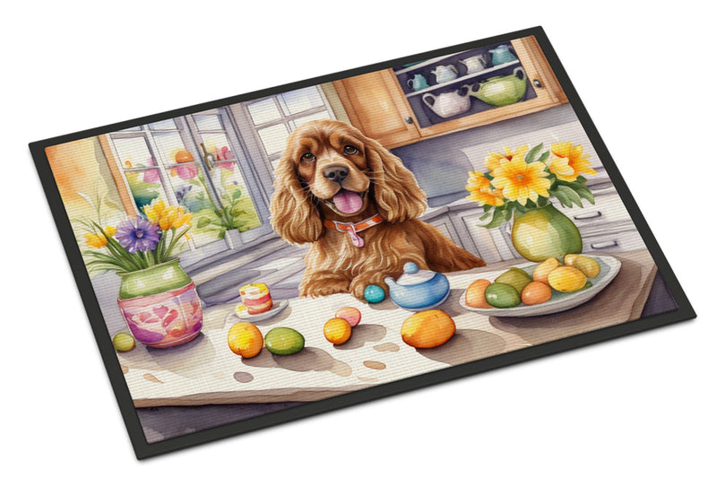Decorating Easter Cocker Spaniel Doormat-24x36 Indoor / Outdoor Rug | Made in USA