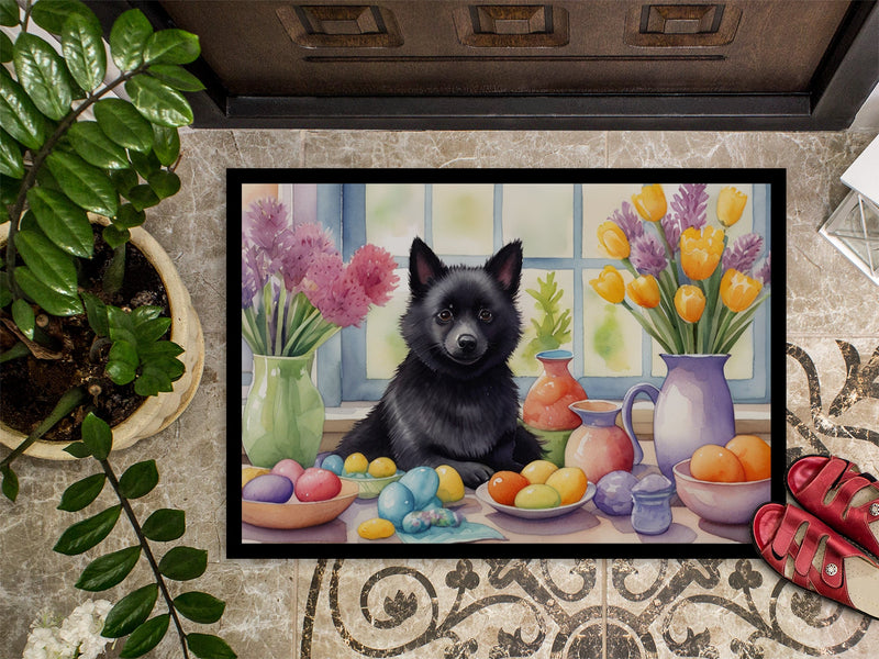 Decorating Easter Schipperke Doormat-24x36 Indoor / Outdoor Rug | Made in USA