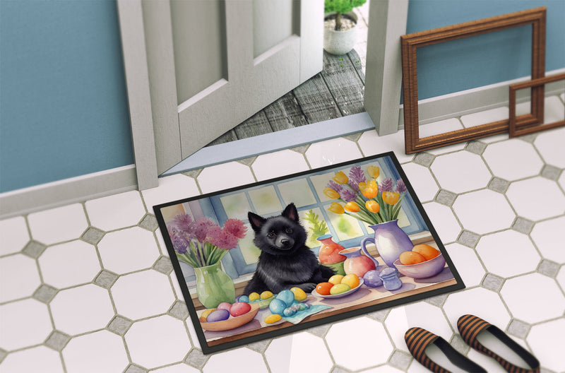 Decorating Easter Schipperke Doormat-24x36 Indoor / Outdoor Rug | Made in USA