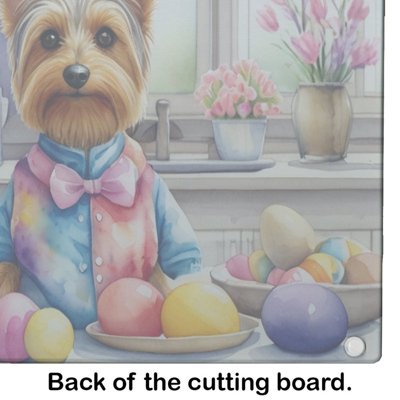 Decorating Easter Silky Terrier Glass Cutting Boards – Durable, Decorative Kitchen Art