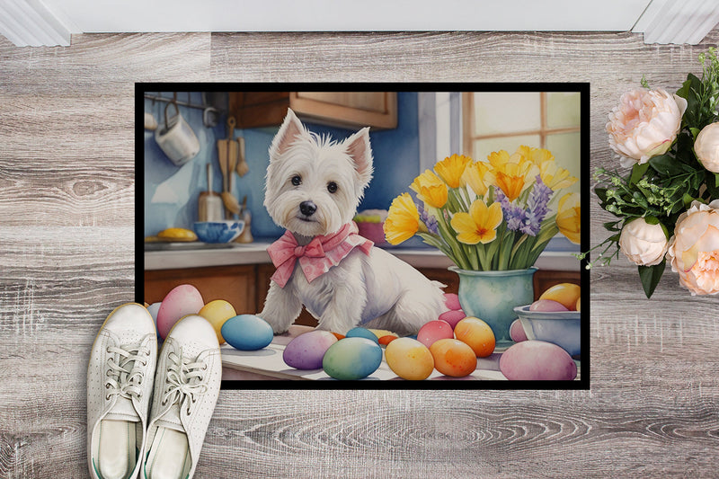 Decorating Easter Westie Doormat - 18X27 Indoor / Outdoor Rug | Made in USA