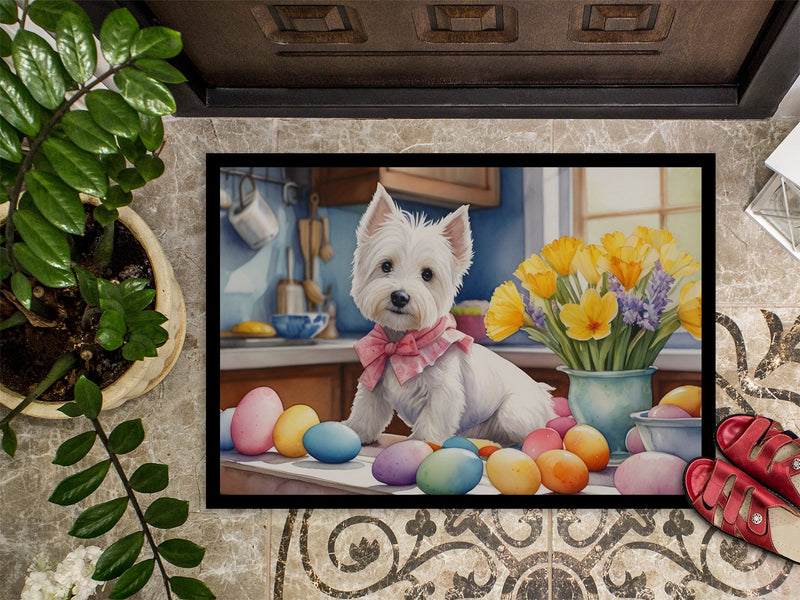 Decorating Easter Westie Doormat - 18X27 Indoor / Outdoor Rug | Made in USA
