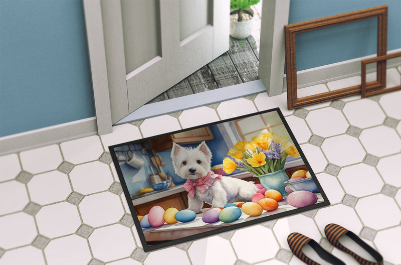 Decorating Easter Westie Doormat - 18X27 Indoor / Outdoor Rug | Made in USA