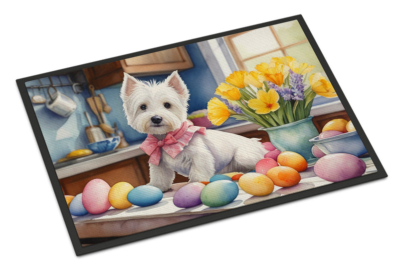 Decorating Easter Westie Doormat - 18X27 Indoor / Outdoor Rug | Made in USA