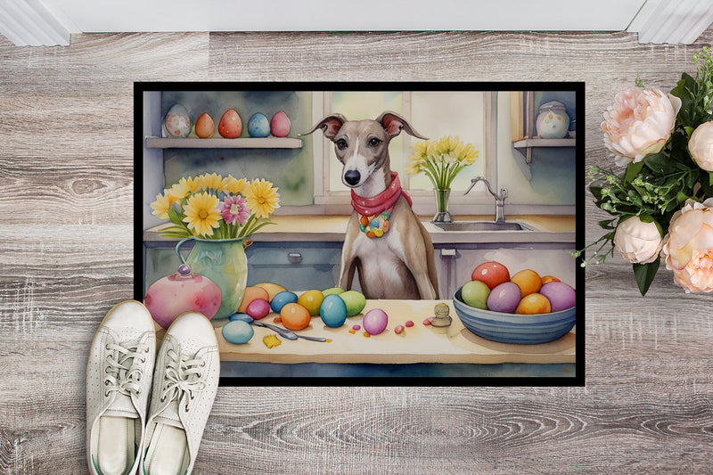 Decorating Easter Whippet Doormat-24x36 Indoor / Outdoor Rug | Made in USA