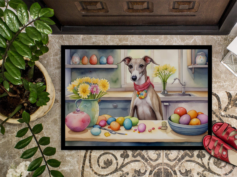 Decorating Easter Whippet Doormat-24x36 Indoor / Outdoor Rug | Made in USA