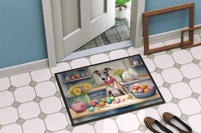 Decorating Easter Whippet Doormat-24x36 Indoor / Outdoor Rug | Made in USA