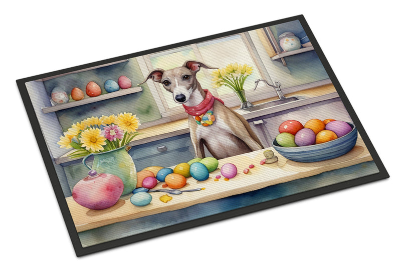 Decorating Easter Whippet Doormat-24x36 Indoor / Outdoor Rug | Made in USA
