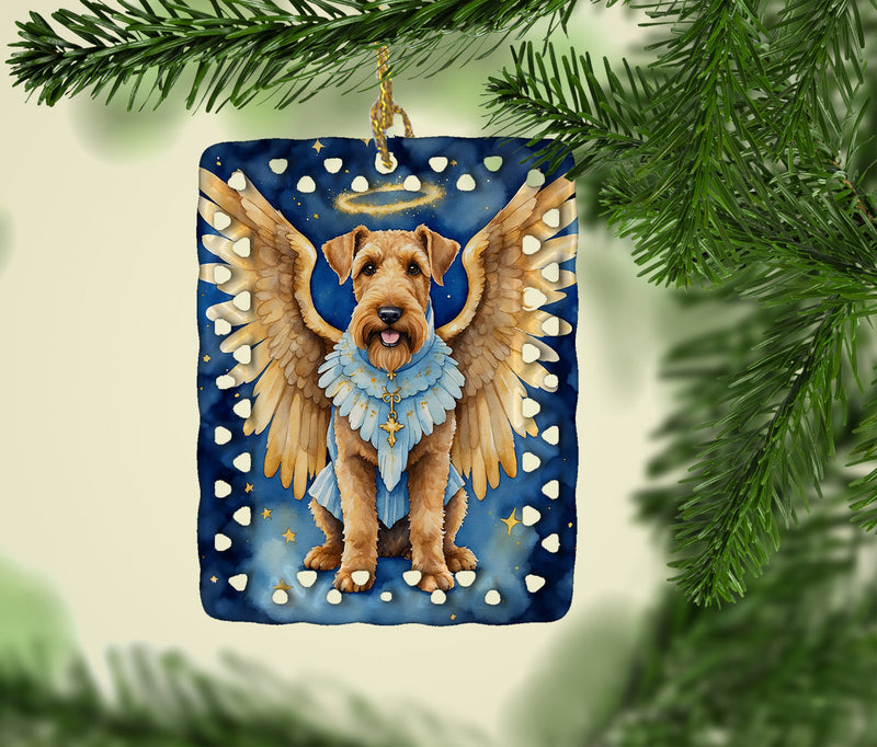 Airedale Terrier My Angel Porcelain Ornament