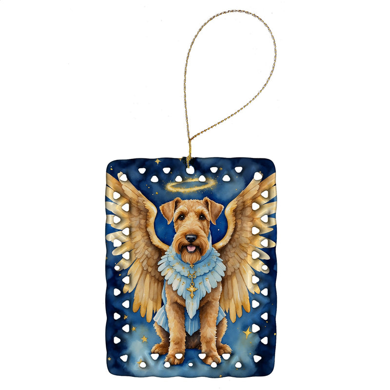 Airedale Terrier My Angel Porcelain Ornament