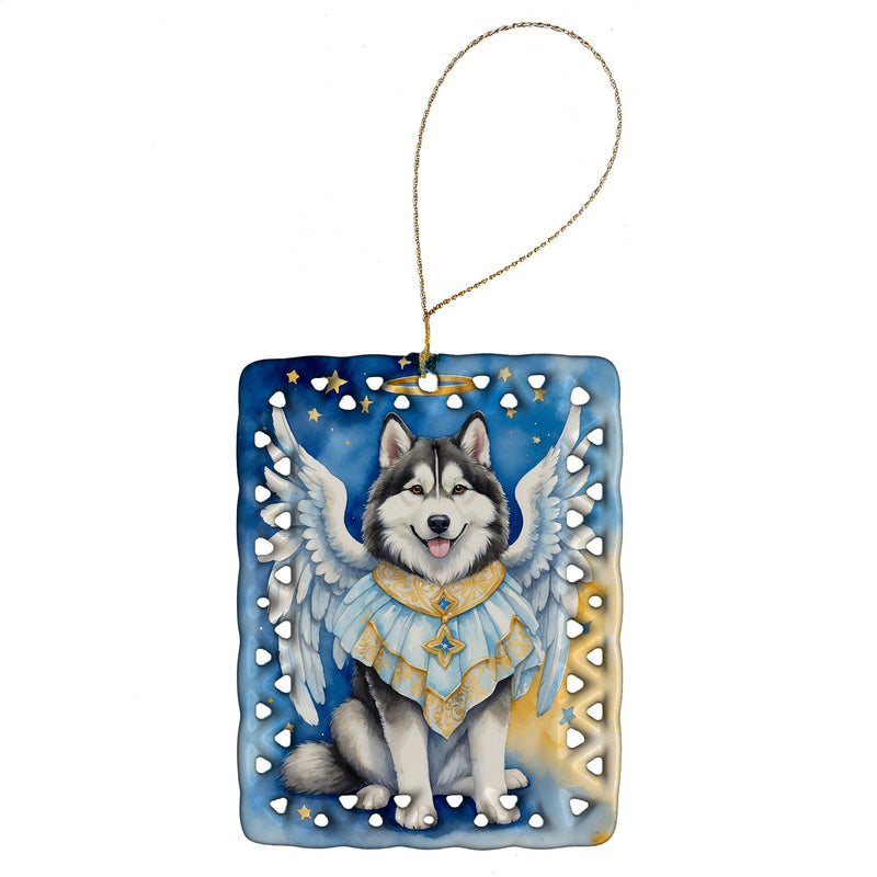 Alaskan Malamute My Angel Porcelain Ornament