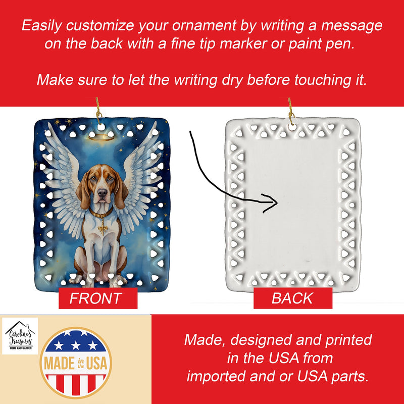 American English Coonhound My Angel Porcelain Ornament