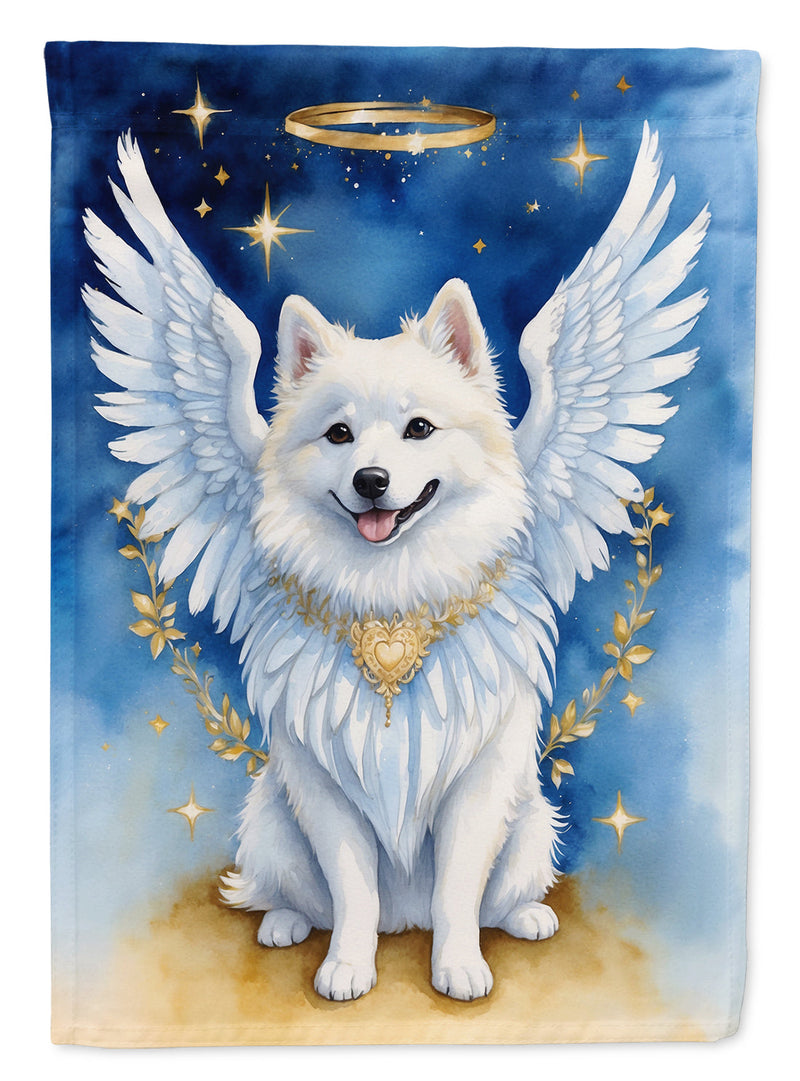 American Eskimo My Angel Garden Flag – Memorial or Christmas Dog Angel Decor