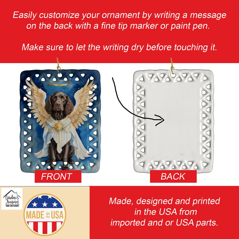 American Water Spaniel My Angel Porcelain Ornament