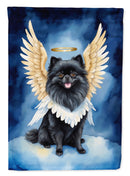 Black Pomeranian My Angel Garden Flag – Memorial or Christmas Dog Angel Decor