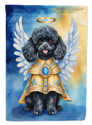 Black Poodle My Angel Garden Flag – Memorial or Christmas Dog Angel Decor
