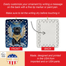 Black Pug My Angel Porcelain Ornament