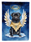 Black Pug My Angel Garden Flag – Memorial or Christmas Dog Angel Decor