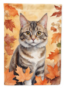 American Bobtail Fall Garden Flag - Cat in Fall Leaves - Cat-Themed Seasonal Yard Decor