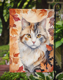 American Curl Fall Garden Flag - Cat in Fall Leaves - Cat-Themed Seasonal Yard Decor