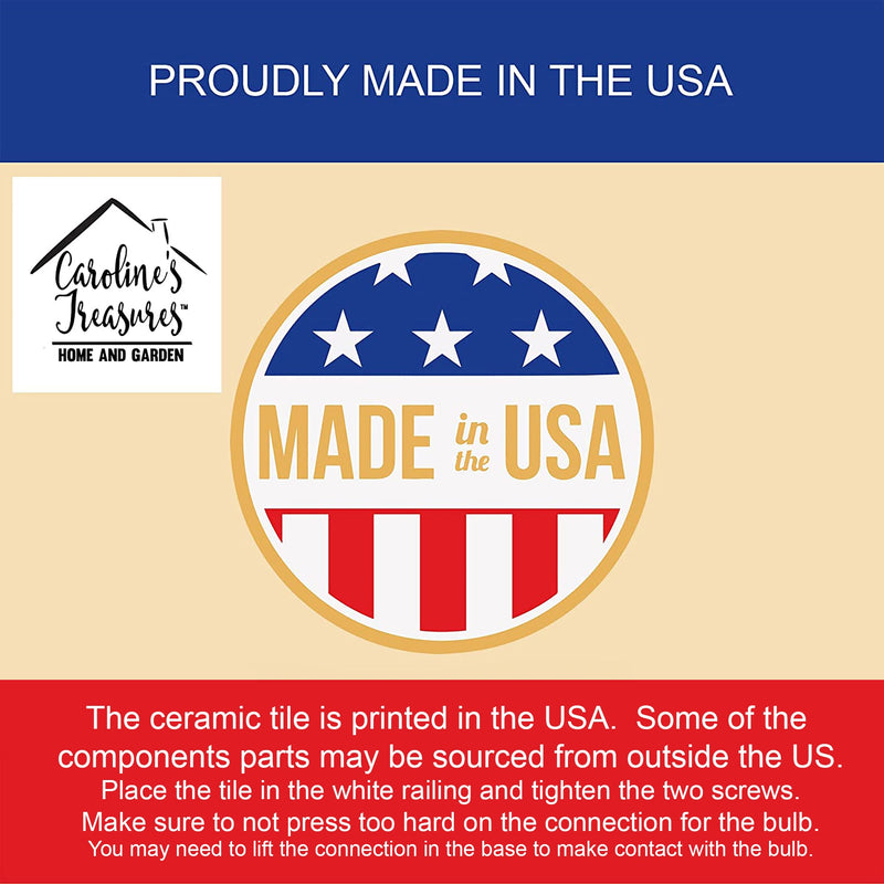 American Bobtail Cat By the Christmas Tree Ceramic Night Light