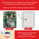 American Bobtail Cat By the Christmas Tree Porcelain Ornament