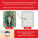 American Polydactyl Cat By the Christmas Tree Porcelain Ornament