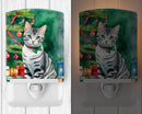 American Shorthair Cat By the Christmas Tree Ceramic Night Light