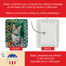 American Shorthair Cat By the Christmas Tree Porcelain Ornament