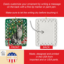 American Wirehair Cat By the Christmas Tree Porcelain Ornament