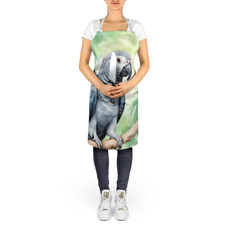 African Grey Parrot Apron – Artist-Designed Kitchen, BBQ & Craft Apron